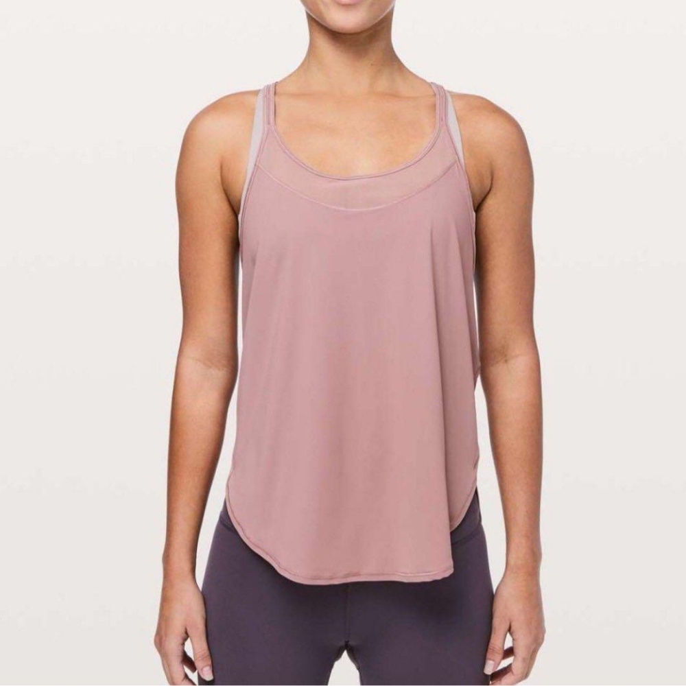 Lululemon Get Low Tank Mauve Open Strappy Back and Mesh Sz 6" - Picture 12 of 14